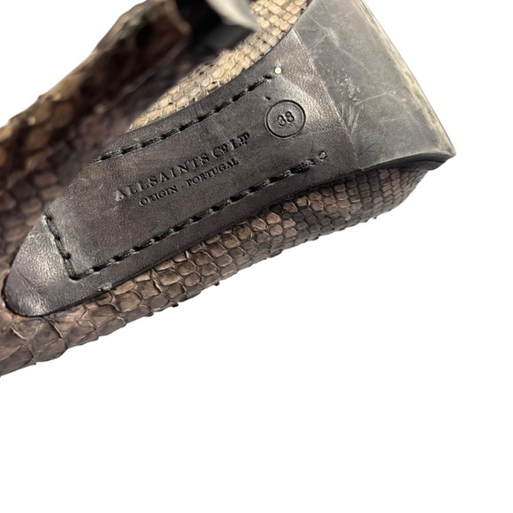 All Saints Women’s Taupe Bronze Faux Snakeskin Stiletto Heels Sz 7.5 | 3266 - Picture 7 of 10